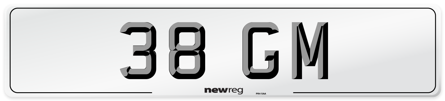 38 GM Number Plate from New Reg